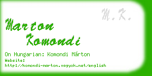 marton komondi business card