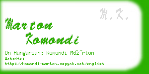 marton komondi business card